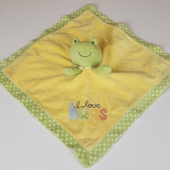 Carter's Frog Rattle I love hugs yellow green - Picture 5 of 7